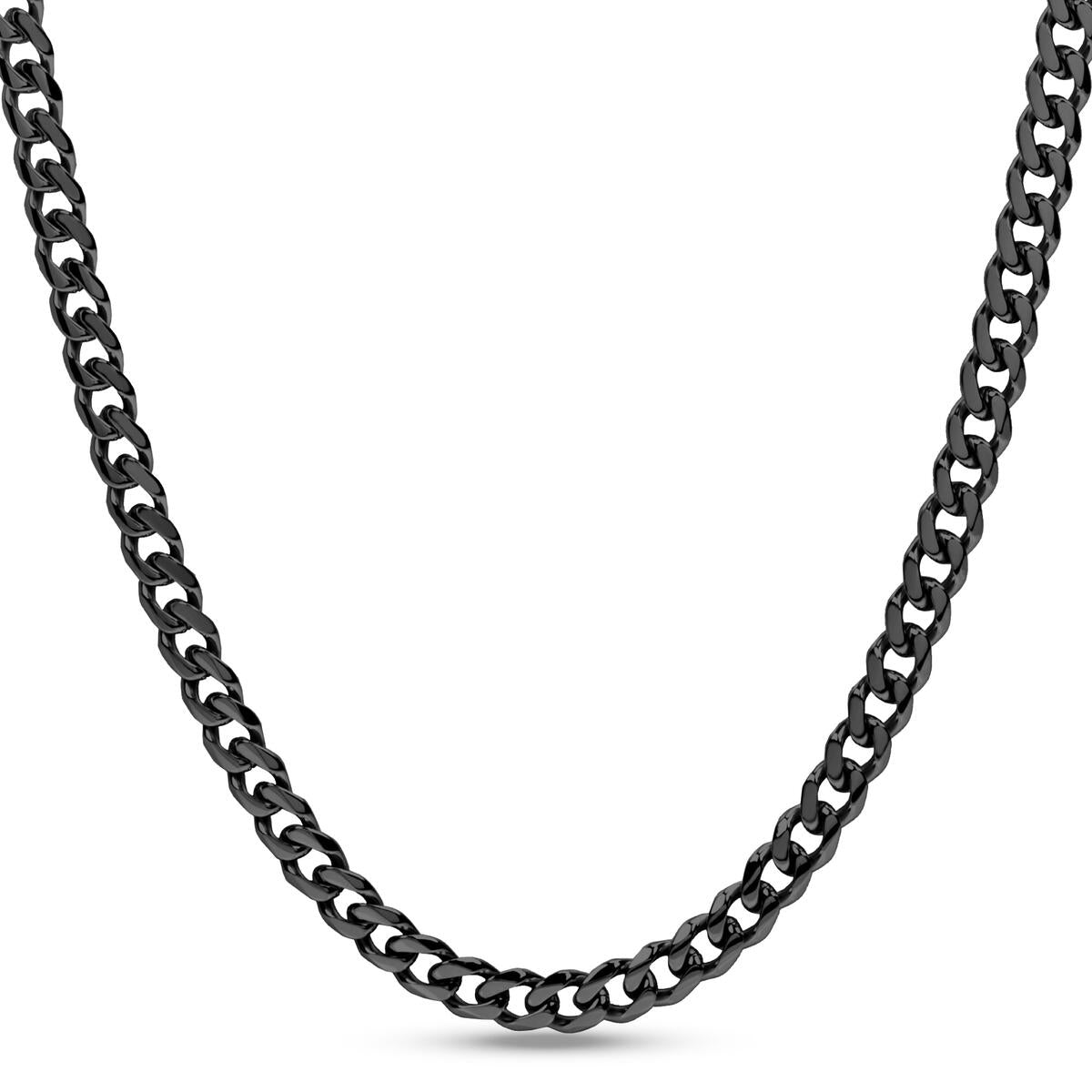 A.R.Z STEEL - 8MM BLACK CUBAN LINK STEEL NECKLACE