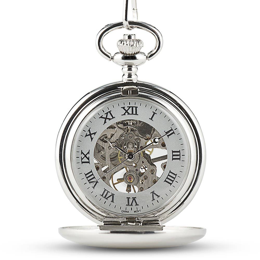 302852 WATCH IT! - SILVER MECHANICAL POCKET WATCH – CABIN